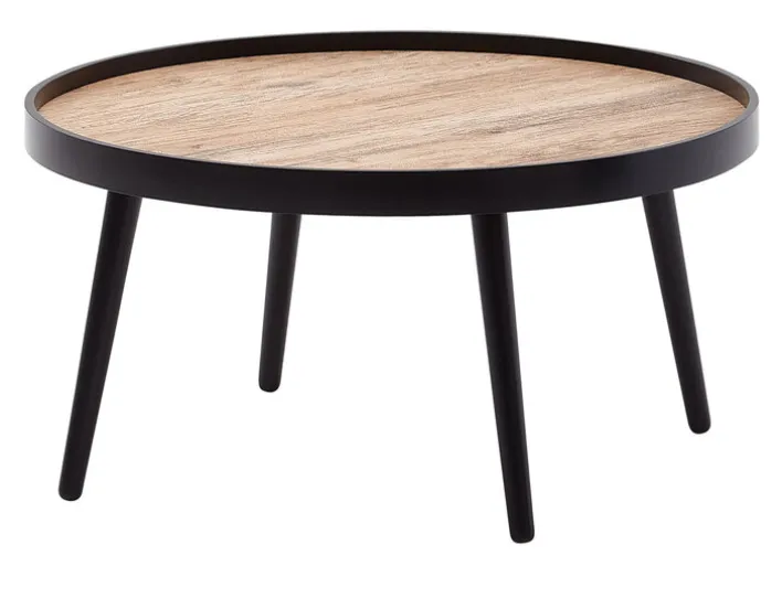 CASAVANTI Couchtisch rund 76 cm Schwarz/ Eiche