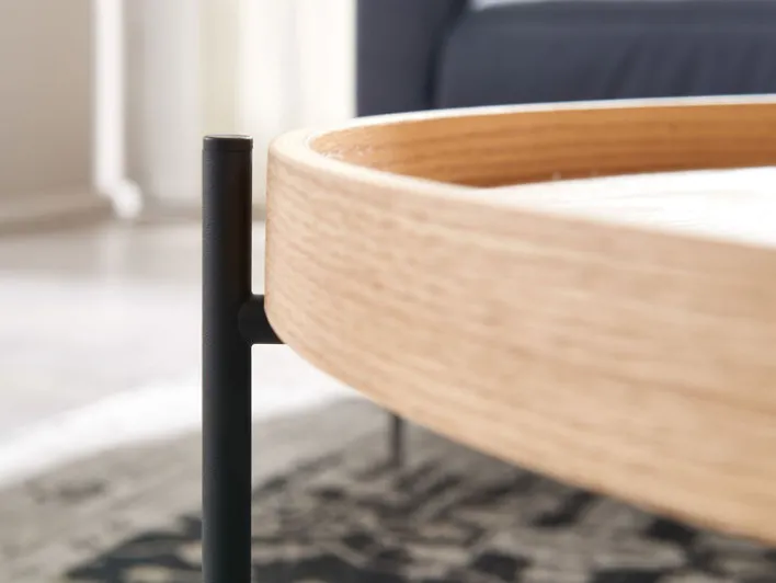 CASAVANTI Couchtisch rund 78 cm Schwarz/ Eiche