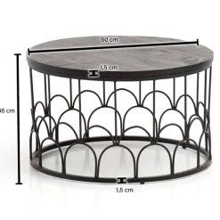 CASAVANTI Couchtisch 60x36 cm Massivholz Mango schwarz