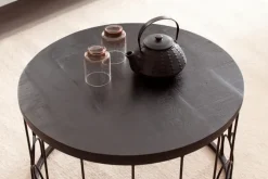 CASAVANTI Couchtisch 60x36 cm Massivholz Mango schwarz