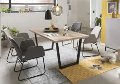 CASAVANTI Esstisch 160 x 90 cm Sonoma Eiche/schwarz