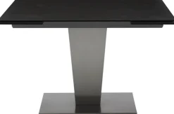 CASAVANTI Esstisch DIONE 120(180) x 80 cm Glaskeramik/Edelstahl gebürstet