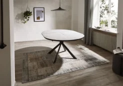 CASAVANTI Esstisch rund DEVENTER 120-160 cm hellgrau