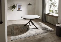 CASAVANTI Esstisch rund DEVENTER 120-160 cm hellgrau