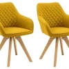 CASAVANTI Esszimmerstuhl 2er Set currygelb/ Eiche