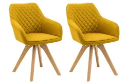 CASAVANTI Esszimmerstuhl 2er Set currygelb/ Eiche