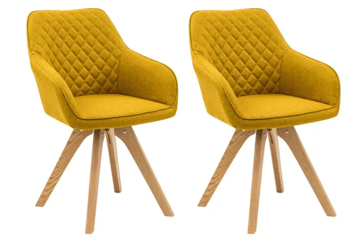 CASAVANTI Esszimmerstuhl 2er Set currygelb/ Eiche