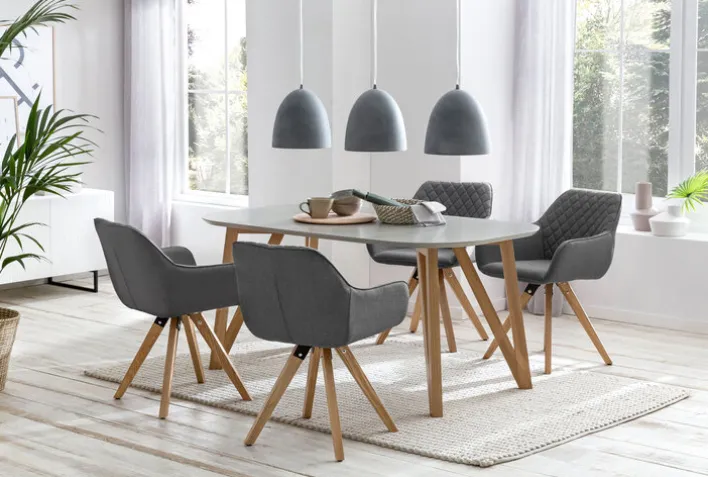 CASAVANTI Esszimmerstuhl 2er Set grau/ Eiche