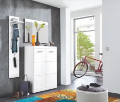 CASAVANTI Garderobenpaneel MERANO 30 x 152 cm Alpinweiß/Hochglanz-Dekor weiß