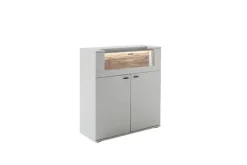 CASAVANTI Highboard LISSABON modern white 110 x 118 cm