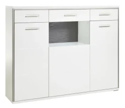 CASAVANTI Highboard TRENTO 154 x 121 cm NB Hochglanz weiß