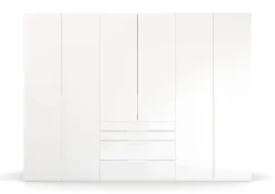 CASAVANTI Kleiderschrank PURISMA Alpinweiß/ Glas Kristallweiß