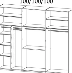 CASAVANTI Kleiderschrank PURISMA Alpinweiß/ Glas Kristallweiß