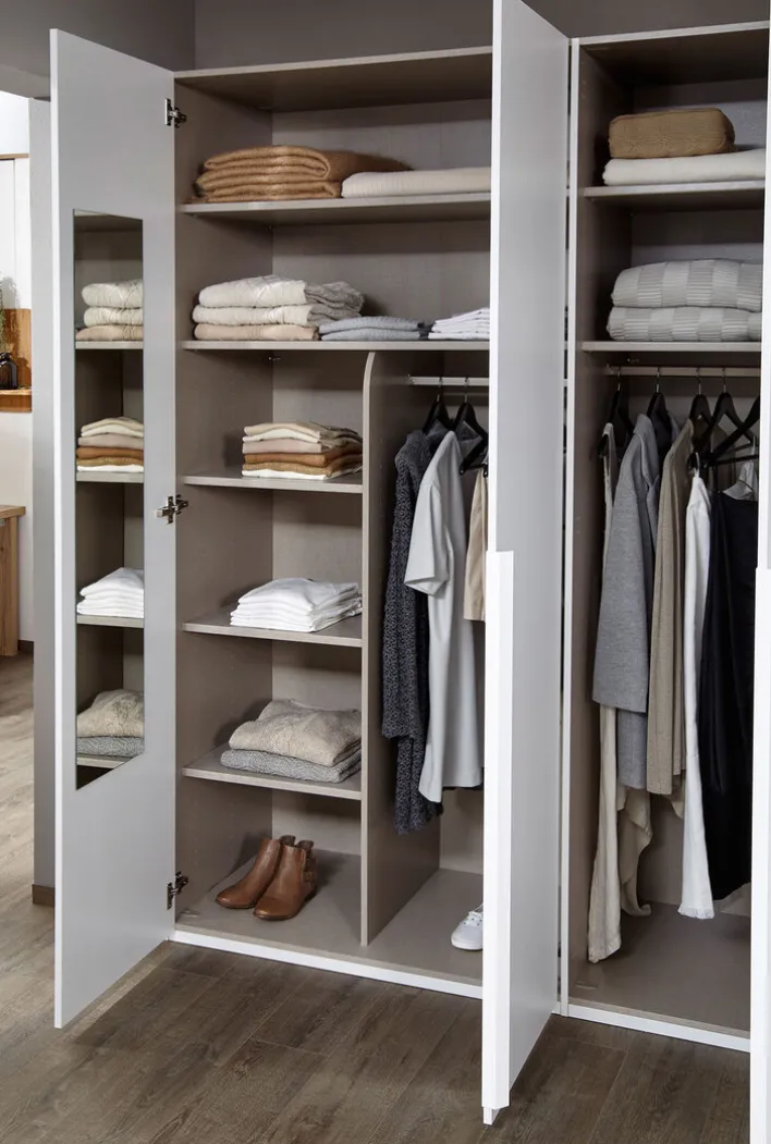 CASAVANTI Kleiderschrank PURISMA Alpinweiß/ Glas Kristallweiß