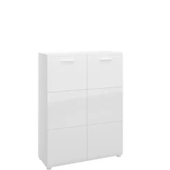 CASAVANTI Kommode MERANO 90 x 120 cm Dekor Alpinweiß/Weiß Hochglanz