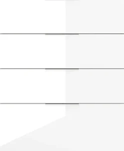 CASAVANTI Kommode OAKLAND 83 x 102 cm Glas Weiß/Weiß