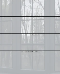 CASAVANTI Kommode OAKLAND 83 x 102 cm Glas Graphit/Silbergrau