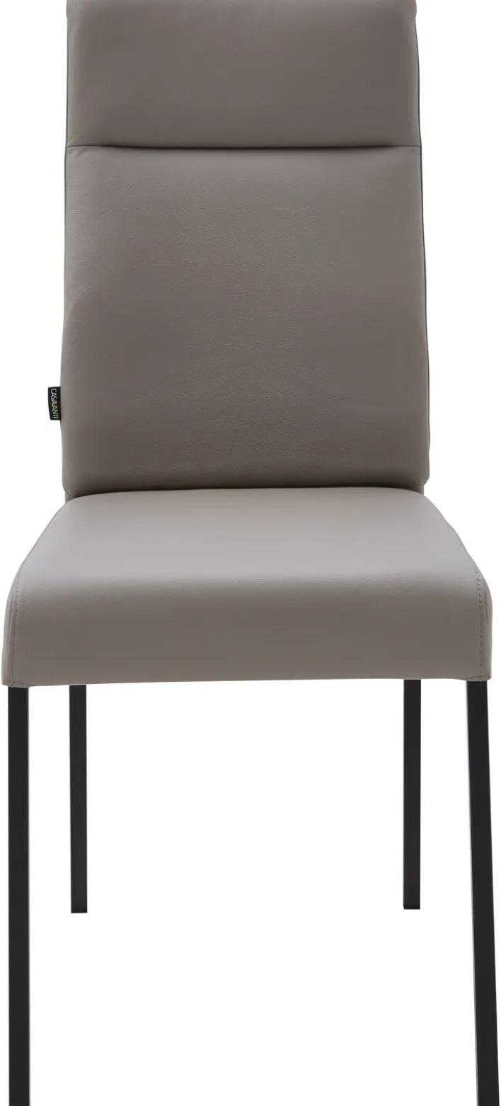 CASAVANTI Polsterstuhl LONDON III 2er Set Leder grau/schwarz