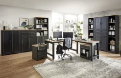 CASAVANTI Schreibtisch-Winkel JASMIN Graphit/ Artisan Eiche