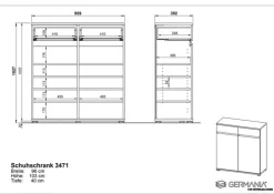 CASAVANTI Schuhschrank ALMADA anthrazit /Navara Eiche NB