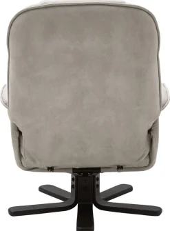 CASAVANTI Sessel mit Hocker 2-teilig hellgrau