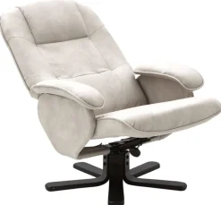 CASAVANTI Sessel mit Hocker 2-teilig hellgrau