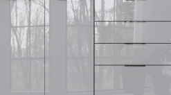 CASAVANTI Sideboard OAKLAND 184 x 102 cm Glas Graphit/Silbergrau