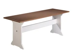 CASAVANTI Sitzbank JACOB 32.2 Weiß Massivholz / braun