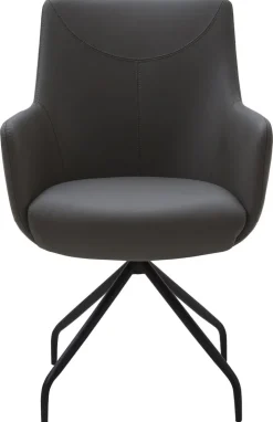 CASAVANTI Stuhl LEON Leder grau/schwarz