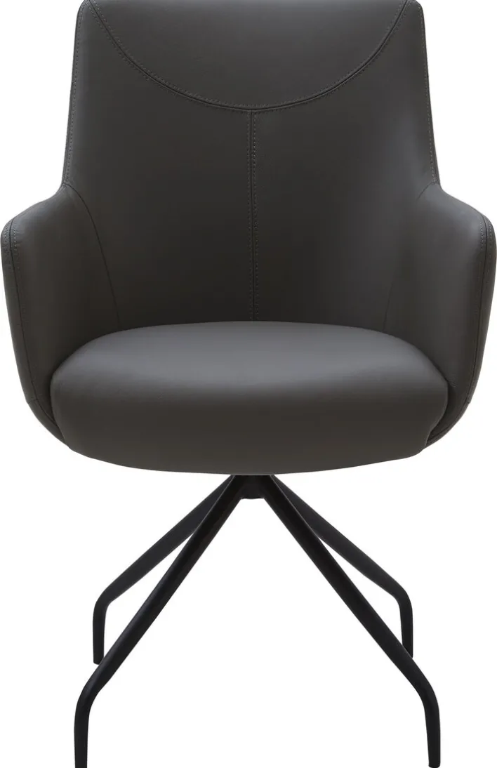 CASAVANTI Stuhl LEON Leder grau/schwarz