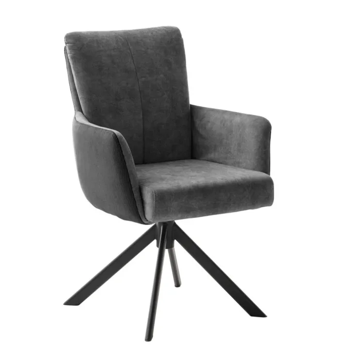 CASAVANTI Stuhl ROSARIO mit Armlehnen anthrazit/schwarz