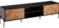 CASAVANTI TV-Lowboard 163 x 45 cm Schwarz/ Eiche
