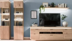 CASAVANTI Wohnwand BARCELONA 4-teilig Balkeneiche bianco