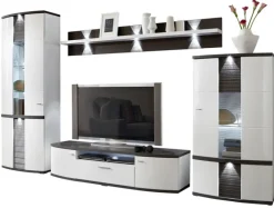 CASAVANTI Wohnwand III CABANA 4-teilig weiß/graphit