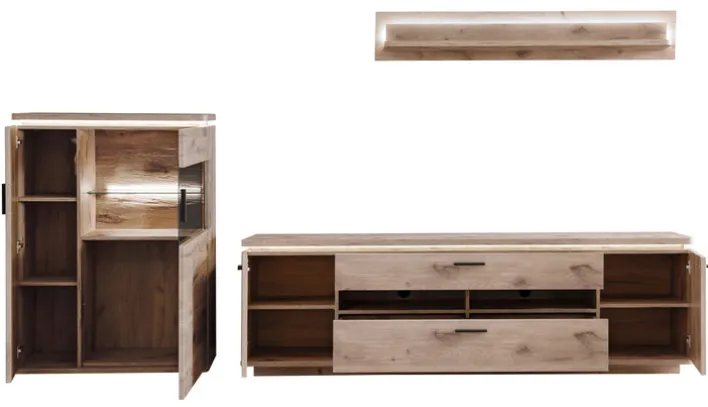 CASAVANTI Wohnwand MODENA I 3-teilig braun