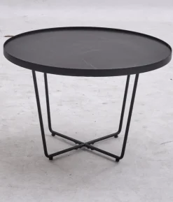 Couchtisch - Set KALMAR 2-tlg. Steinoptik schwarz/weiß