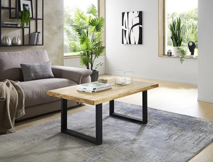 Couchtisch CHRISTIAN Eiche massiv/schwarz