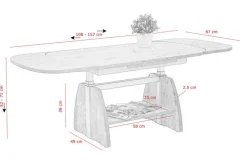 Couchtisch COLIN 108-157 x 67 cm Eiche
