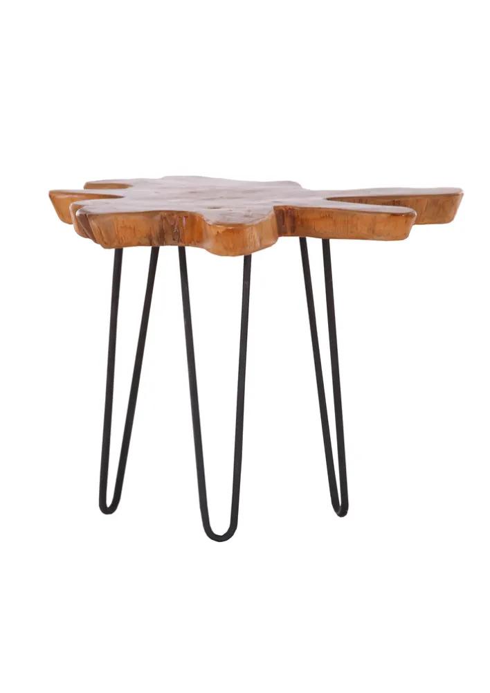 Couchtisch FOREST Ø 60-70 cm Team Massiv braun/schwarz