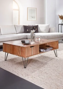 Couchtisch HUDSON 100 x 70 cm braun/ schwarz