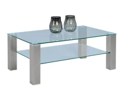 Couchtisch KEVIN 105x65 cm Metall Edelstahl gebürstet