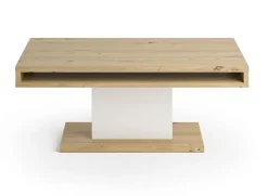 Couchtisch LANCASTER 110 x 65 cm Eiche Artisan weiß