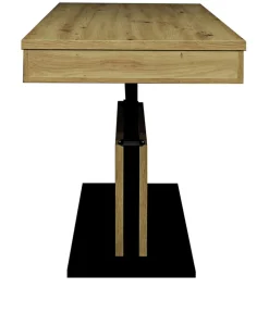 Couchtisch LIFT 110x60 cm Vulkanschwarz Supermatt / Asteiche Dekor