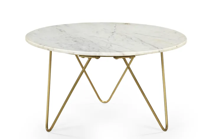 Couchtisch LORENA 70x70 cm Marmor Weiß