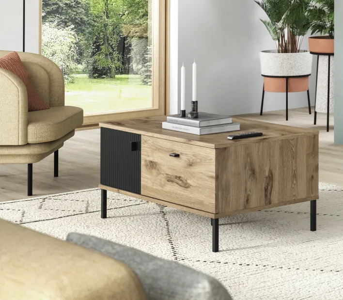 Couchtisch Lou 100 x 60 x 48 cm Nox Oak Nachbildung Braun