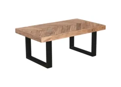 Couchtisch LUANDA 110 x 60 cm Massivholz Akazie natur/schwarz