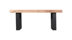 Couchtisch LUANDA 110 x 60 cm Massivholz Akazie natur/schwarz