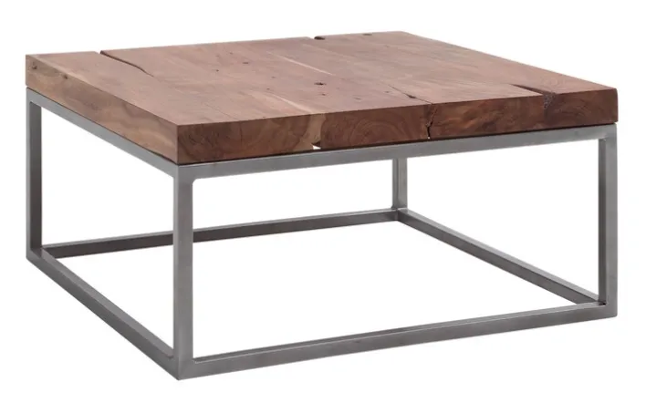 Couchtisch LUCINDA 75 x 75 cm Cracked Akazie