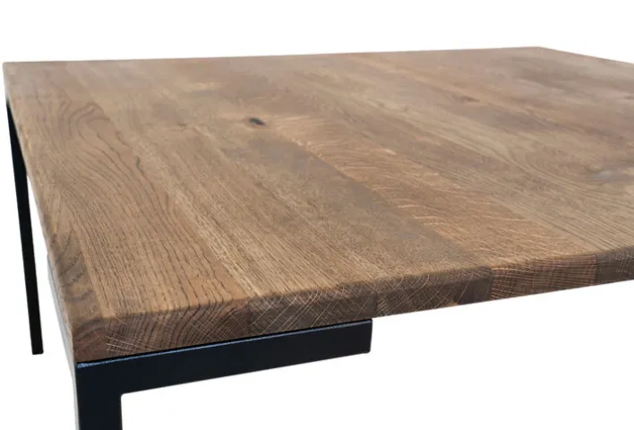 Couchtisch LUGANO 90 x 90 cm Eiche/ schwarz