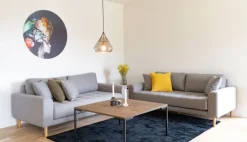 Couchtisch LUGANO 90 x 90 cm Eiche/ schwarz